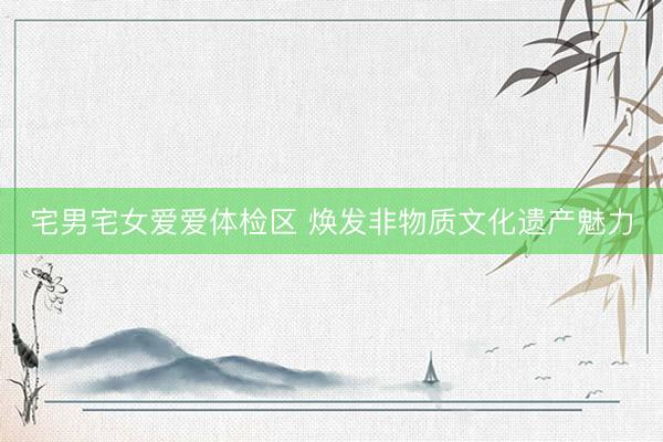 宅男宅女爱爱体检区 焕发非物质文化遗产魅力