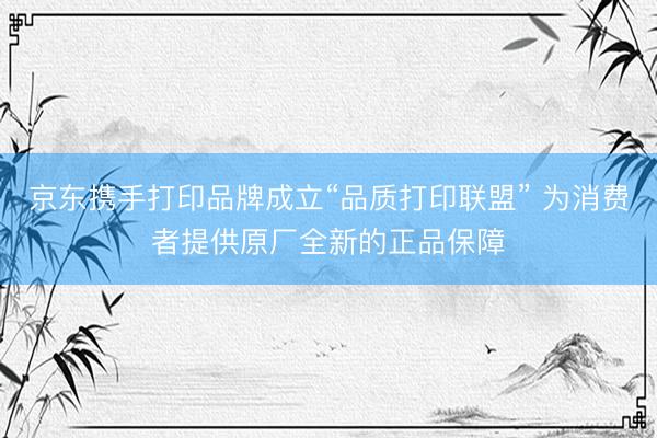 京东携手打印品牌成立“品质打印联盟” 为消费者提供原厂全新的正品保障