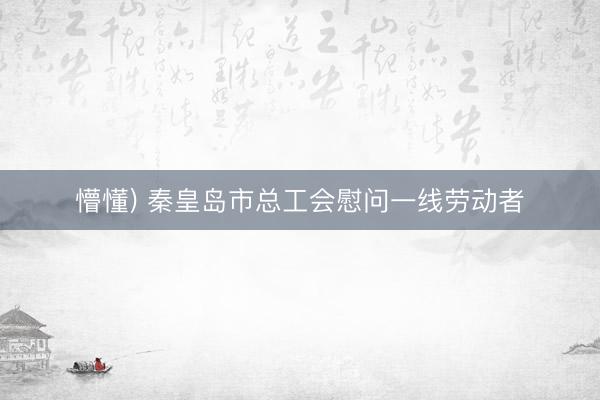 懵懂) 秦皇岛市总工会慰问一线劳动者