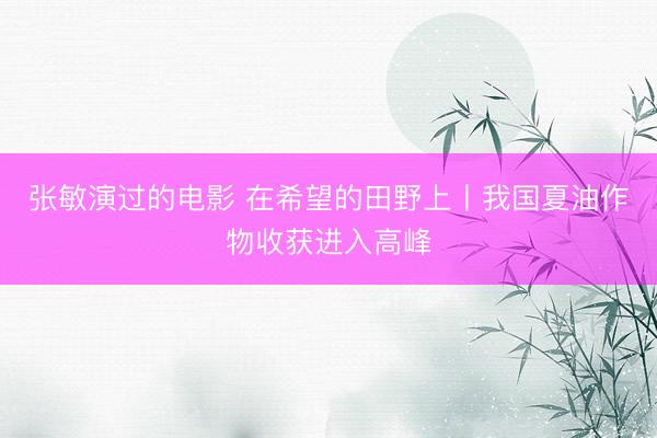 张敏演过的电影 在希望的田野上丨我国夏油作物收获进入高峰