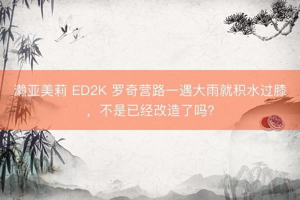濑亚美莉 ED2K 罗奇营路一遇大雨就积水过膝，不是已经改造了吗？