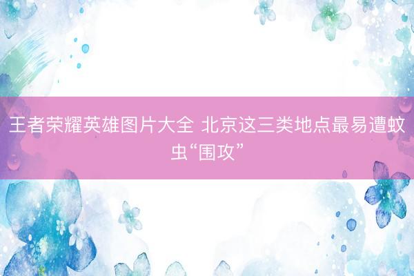 王者荣耀英雄图片大全 北京这三类地点最易遭蚊虫“围攻”