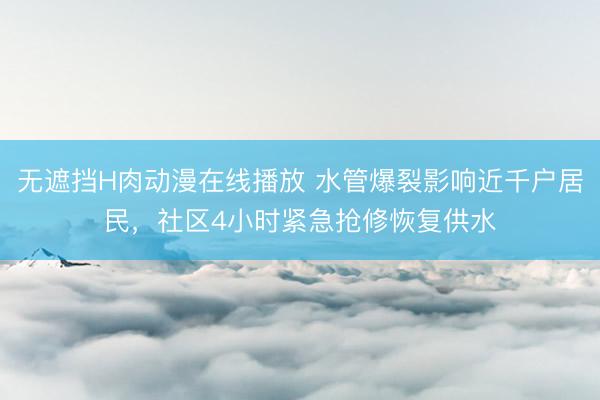 无遮挡H肉动漫在线播放 水管爆裂影响近千户居民，社区4小时紧急抢修恢复供水