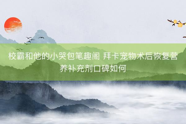 校霸和他的小哭包笔趣阁 拜卡宠物术后恢复营养补充剂口碑如何