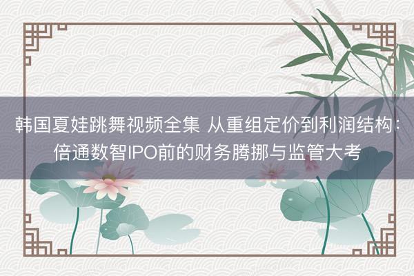 韩国夏娃跳舞视频全集 从重组定价到利润结构:倍通数智IPO前的财务腾挪与监管大考