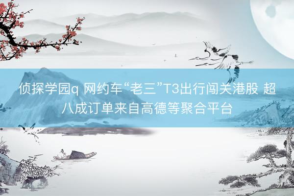 侦探学园q 网约车“老三”T3出行闯关港股 超八成订单来自高德等聚合平台