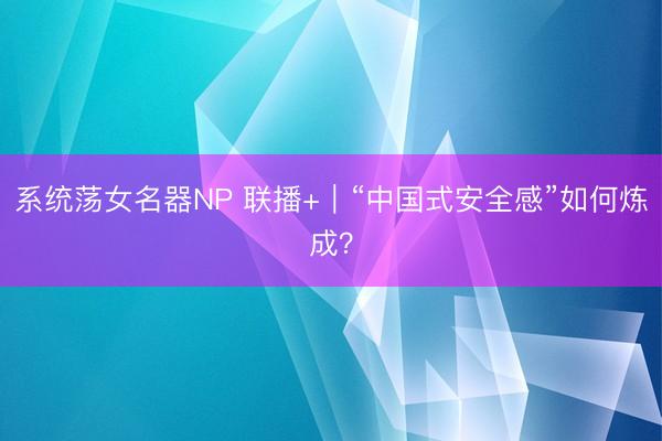 系统荡女名器NP 联播+|“中国式安全感”如何炼成?