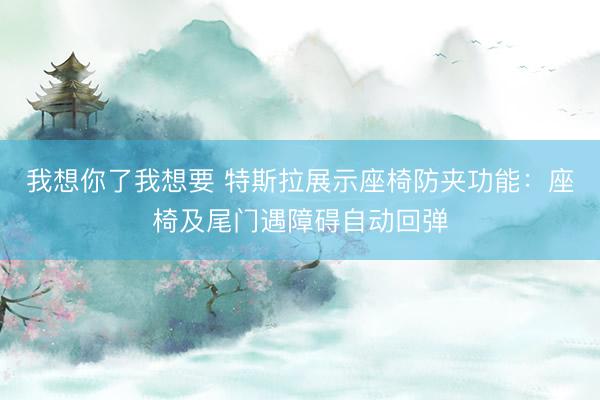 我想你了我想要 特斯拉展示座椅防夹功能:座椅及尾门遇障碍自动回弹