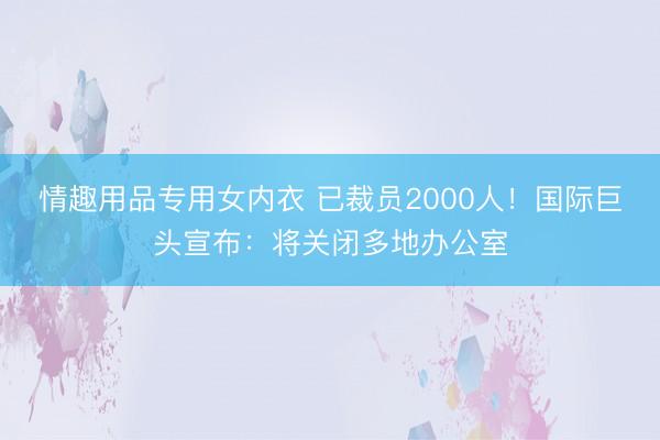 情趣用品专用女内衣 已裁员2000人!国际巨头宣布:将关闭多地办公室