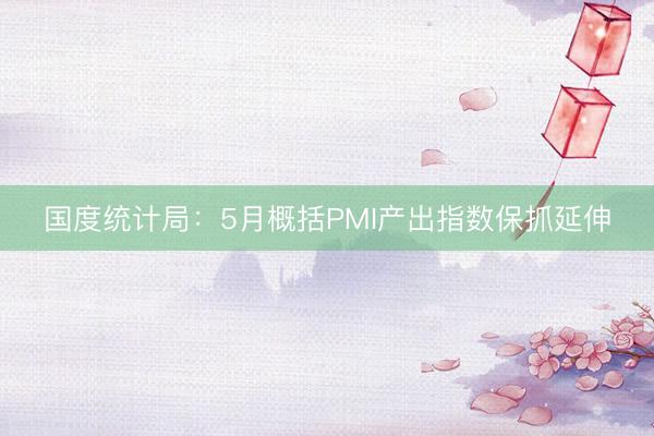 国度统计局：5月概括PMI产出指数保抓延伸