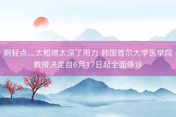 啊轻点灬太粗嗯太深了用力 韩国首尔大学医学院教授决定自6月17日起全面停诊