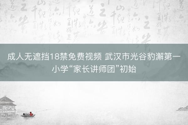 成人无遮挡18禁免费视频 武汉市光谷豹澥第一小学“家长讲师团”初始