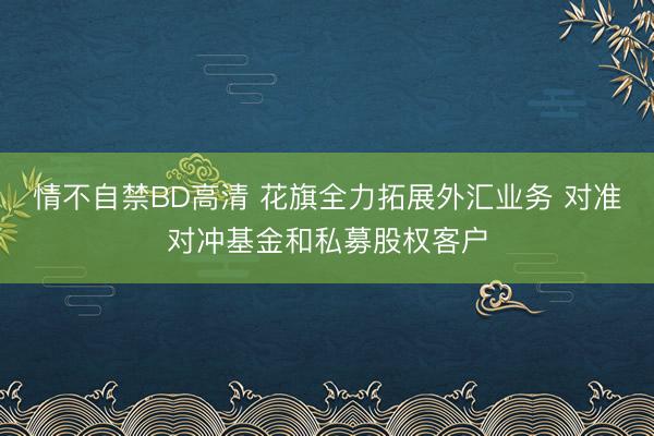 情不自禁BD高清 花旗全力拓展外汇业务 对准对冲基金和私募股权客户