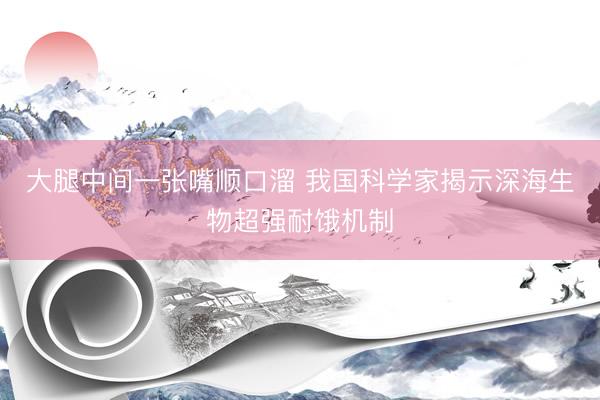 大腿中间一张嘴顺口溜 我国科学家揭示深海生物超强耐饿机制