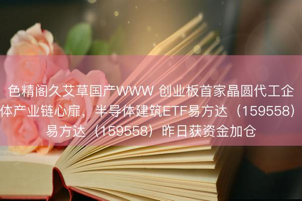 色精阁久艾草国产WWW 创业板首家晶圆代工企业过会提振半导体产业链心扉，半导体建筑ETF易方达（159558）昨日获资金加仓