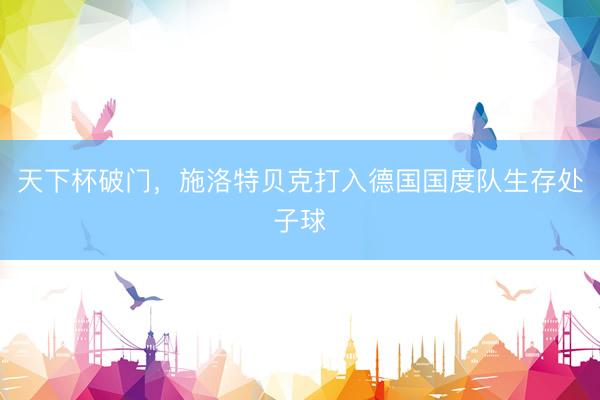 天下杯破门，施洛特贝克打入德国国度队生存处子球