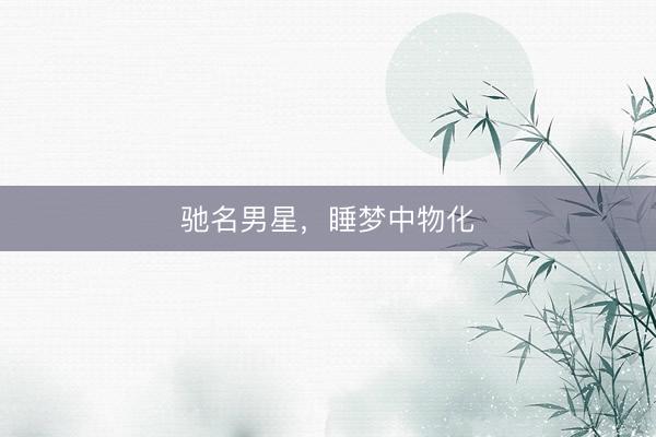 驰名男星，睡梦中物化
