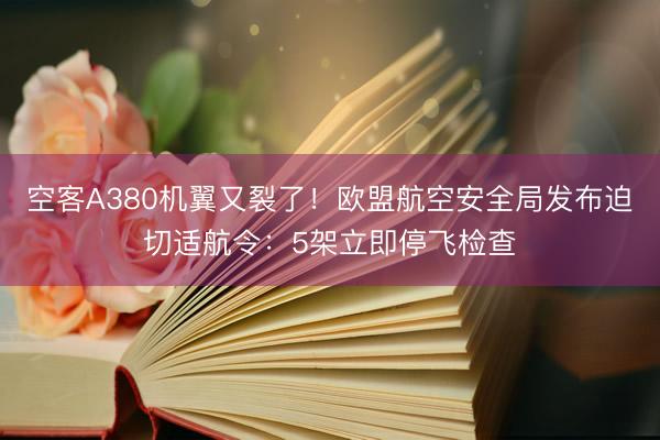 空客A380机翼又裂了！欧盟航空安全局发布迫切适航令：5架立即停飞检查
